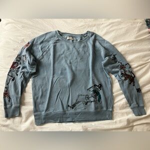 Zadig & Voltaire Blue Distressed Skeleton Sweater